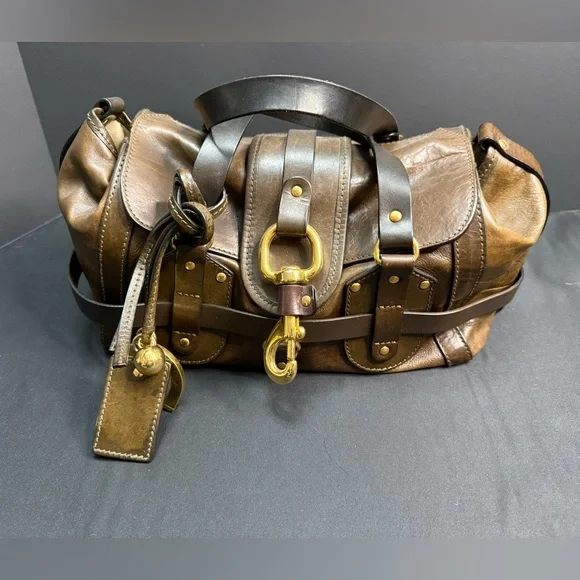 Chloe Handbag Olive Green Leather Bag Purse Kerala Equestrian Gold Hardware - Picture 1 of 13